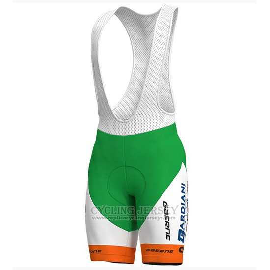2018 Cycling Jersey Bardiani Csf Green and White Short Sleeve and Bib Short